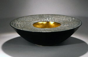Double Bowl with gold leaf