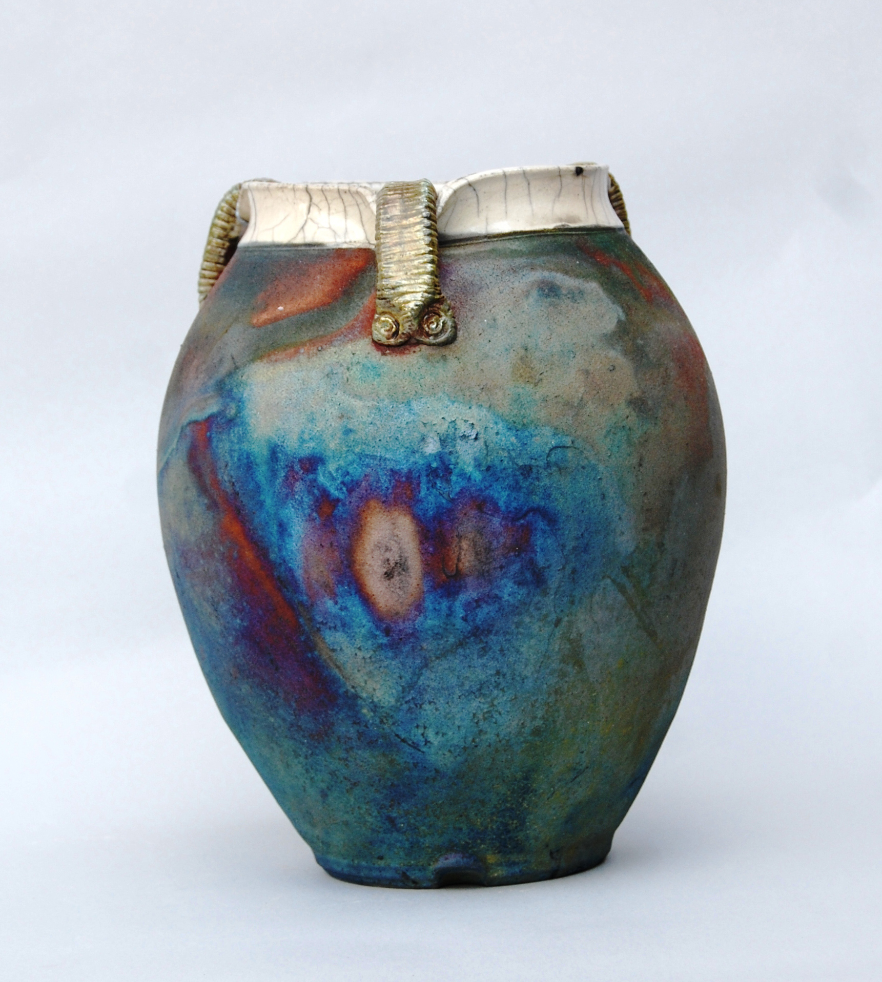 Salt-fired pot by Nicki Berndt