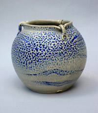 Salt-fired pot by Nicki Berndt